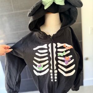 H&M Disney Black Minnie Mouse Skeleton Kids Jacket